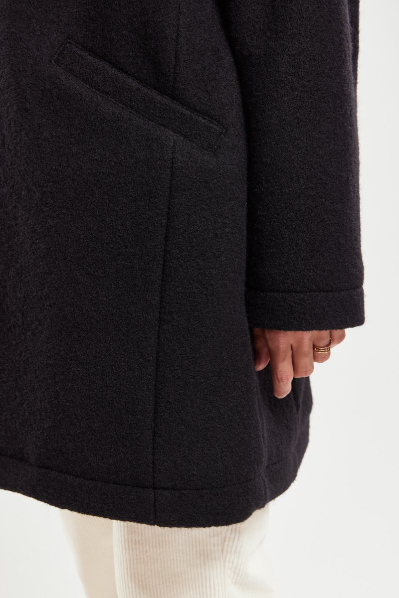 Manteau boutonné - laine bouillie