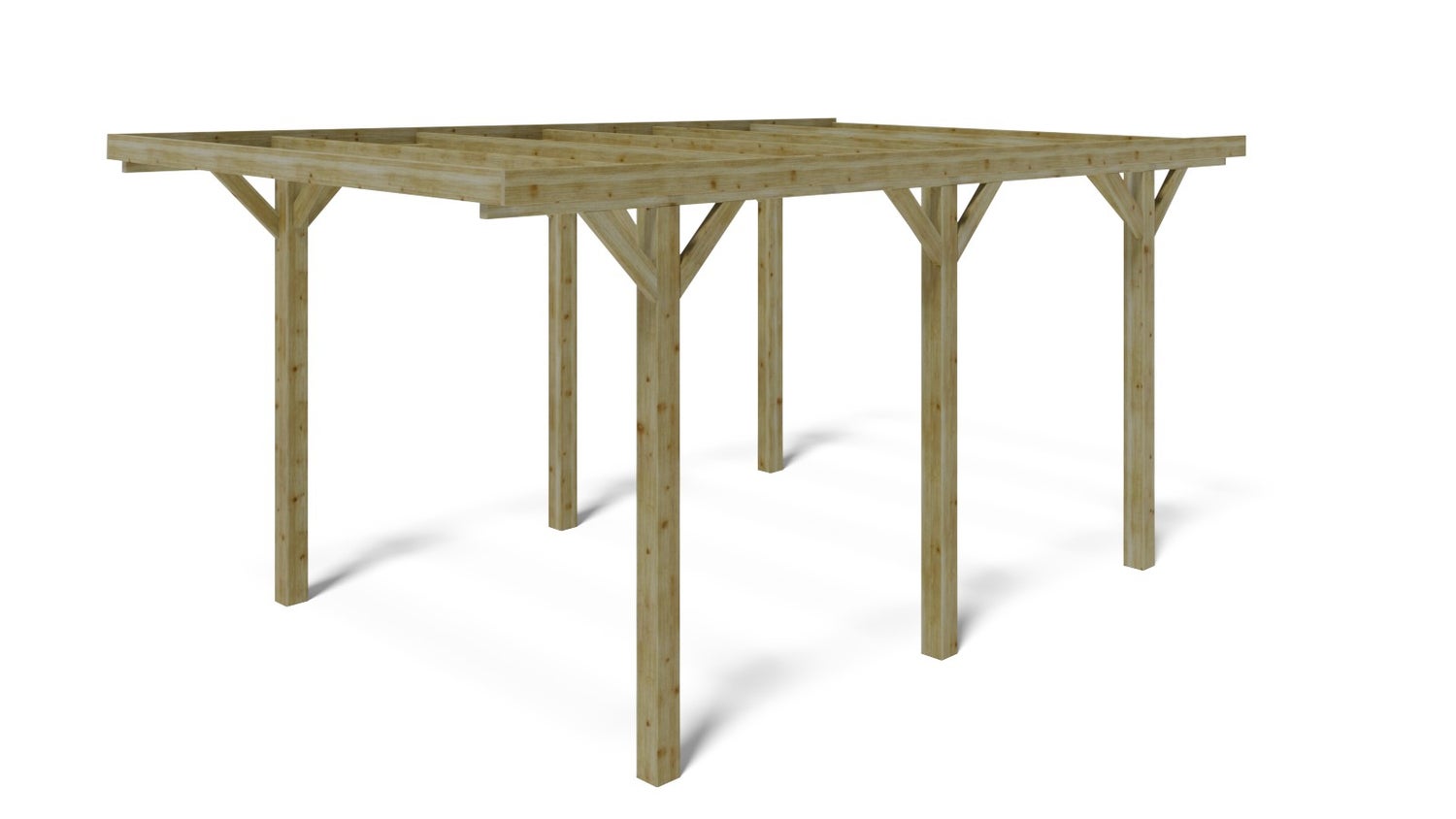 Carport garage dak 3,04x5,12 m - 15,56 m2