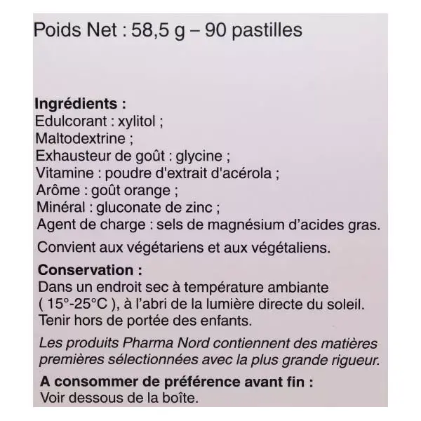 Pastilhas Pharma Nord Influ Zinco 90