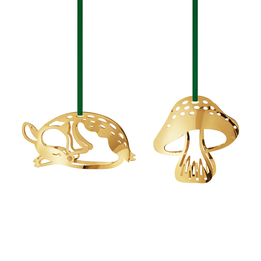 Georg Jensen  CC 2023 Dådyr & Svamp juleophæng - forgyldt