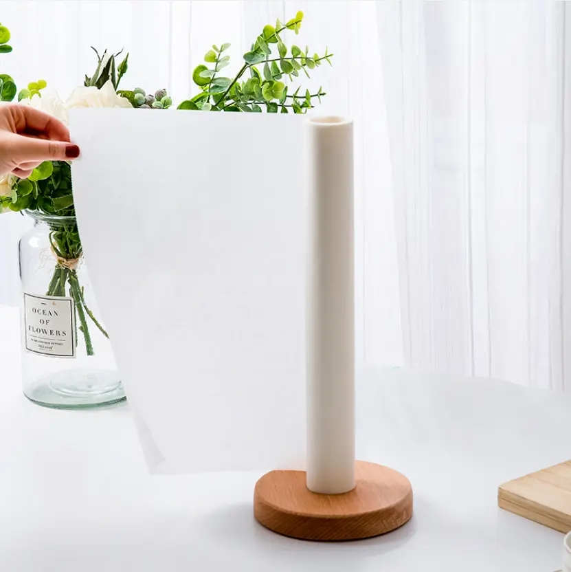 (30cm) Holz Küchenrolle Halterung Haushaltspapier Ständer Toilettenpapier Spender - Braun