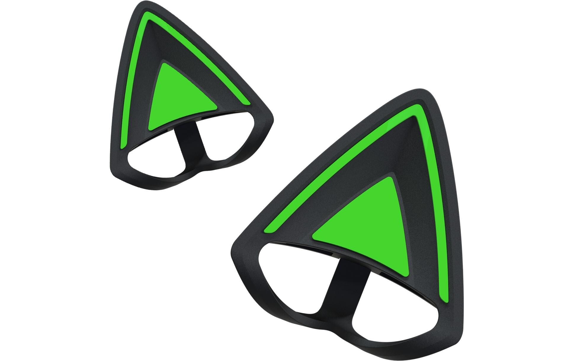 Kitty Ears V2 Grün/SchwarzKatzenohren zum Anstecken an Gaming-Headset