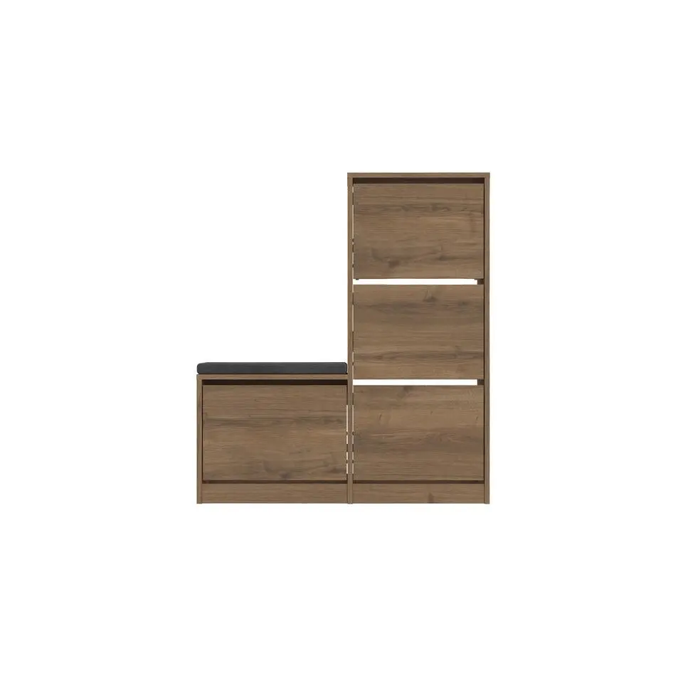 CALICOSY - Schoenenkast DUDE - Verweerd eiken - 118,5x105x26 cm