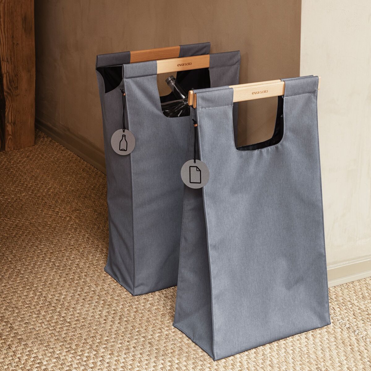 Søppelsorteringspose, 28 liter, mørkegrå