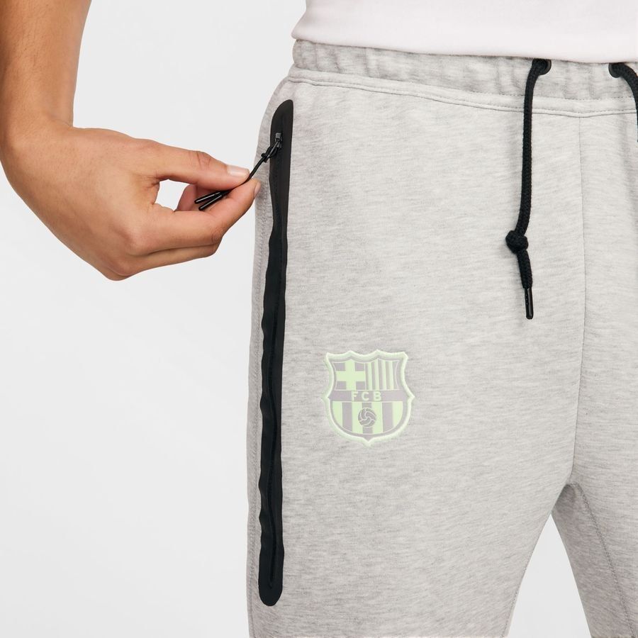 FC Barcelone Bas de Survêtement NSW Tech Fleece - Gris/Jaune Fluo