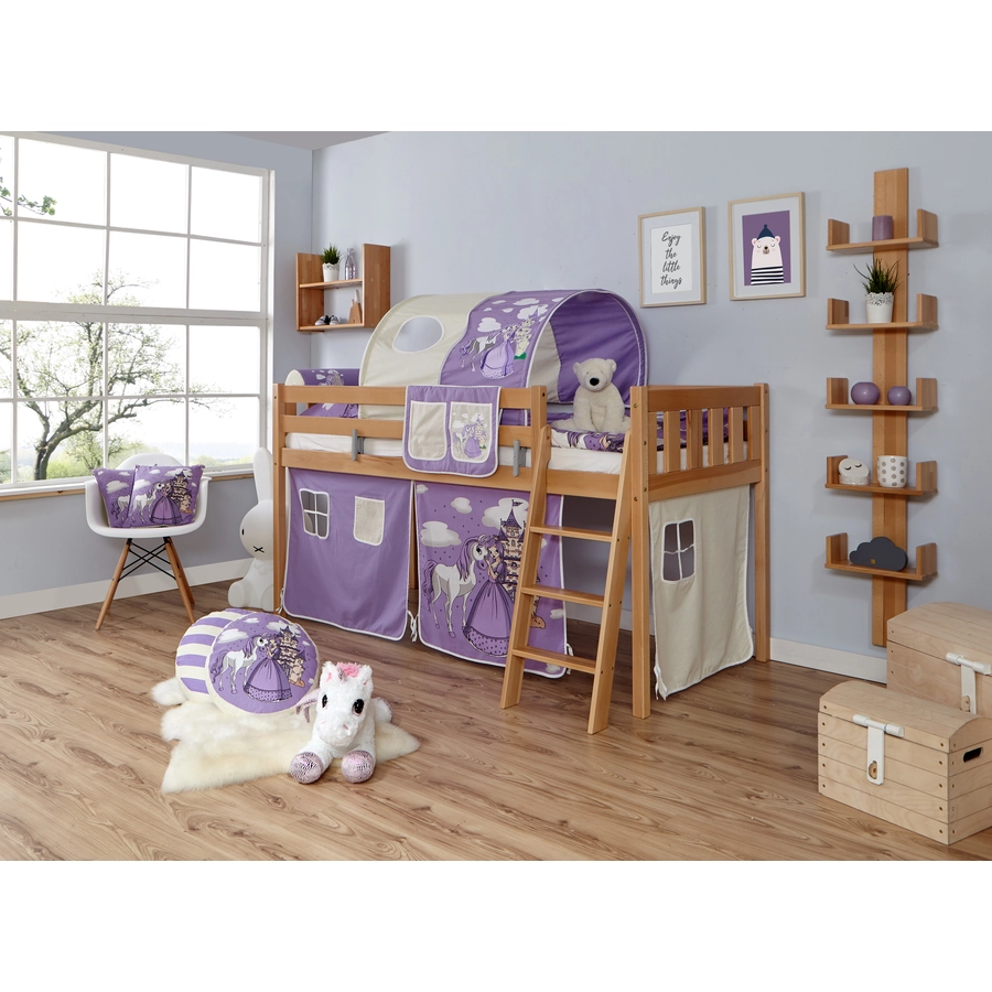TiCAA Hochbett Eric Vertikal Buche natur Horse lila