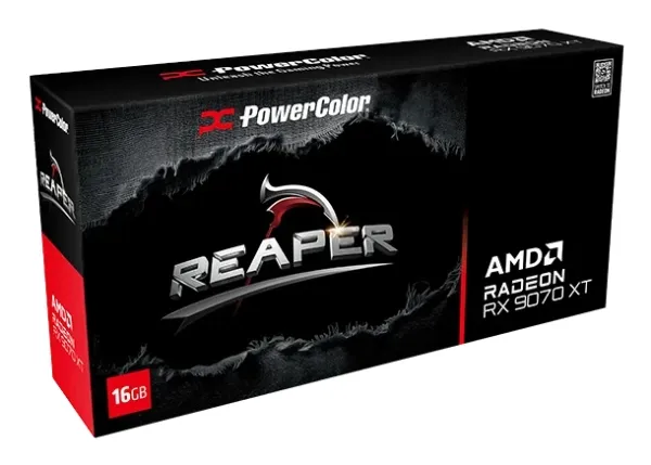 PowerColor Reaper Radeon RX 9070 XT - Grafikkort - Radeon RX 9070 XT - 16 GB GDDR6 - PCIe 5.0 x16 - HDMI, 3 x DisplayPort