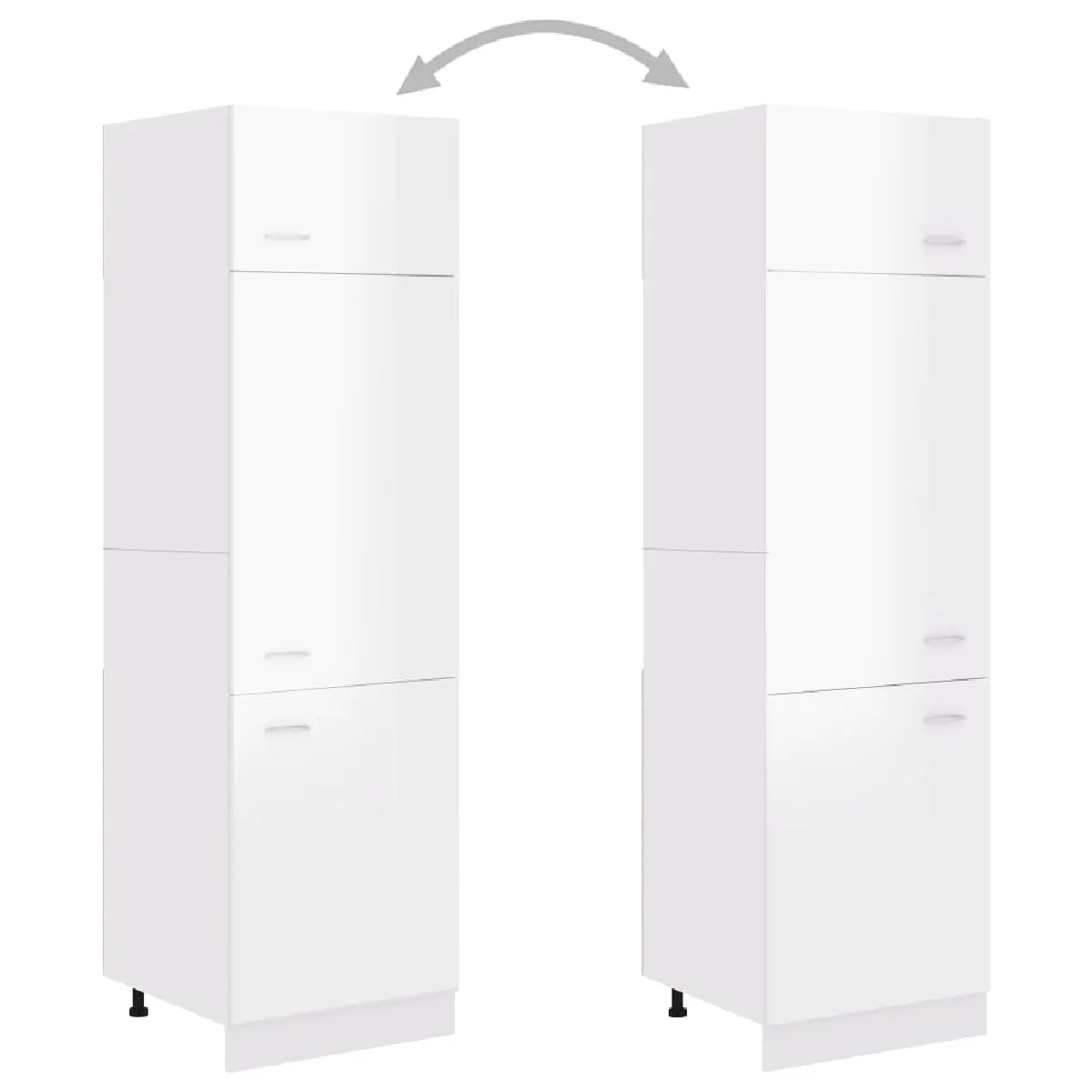 vidaXL Armoire Frigo Blanc Brillant