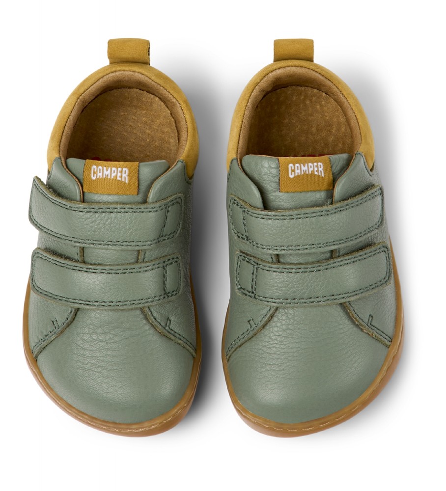 Tênis de couro verde Camper Peu Cami