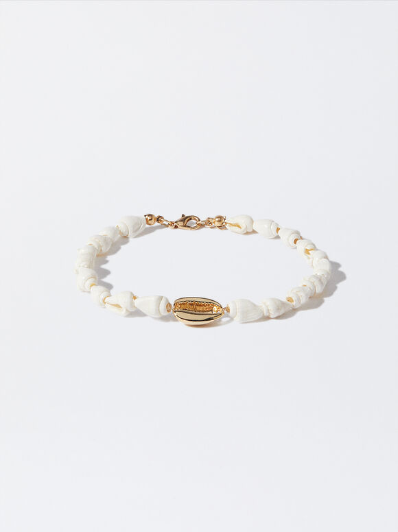 Pulseira de tornozelo com concha dourada - Dourada