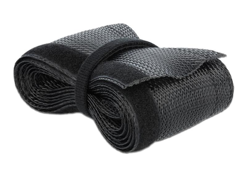 Delock Kabelschlauch 5mx32mm mit Klettverschluss Schwarz Delock Geflechtschlauch mit Klettverschluss 5 m x 32 mm schwarz