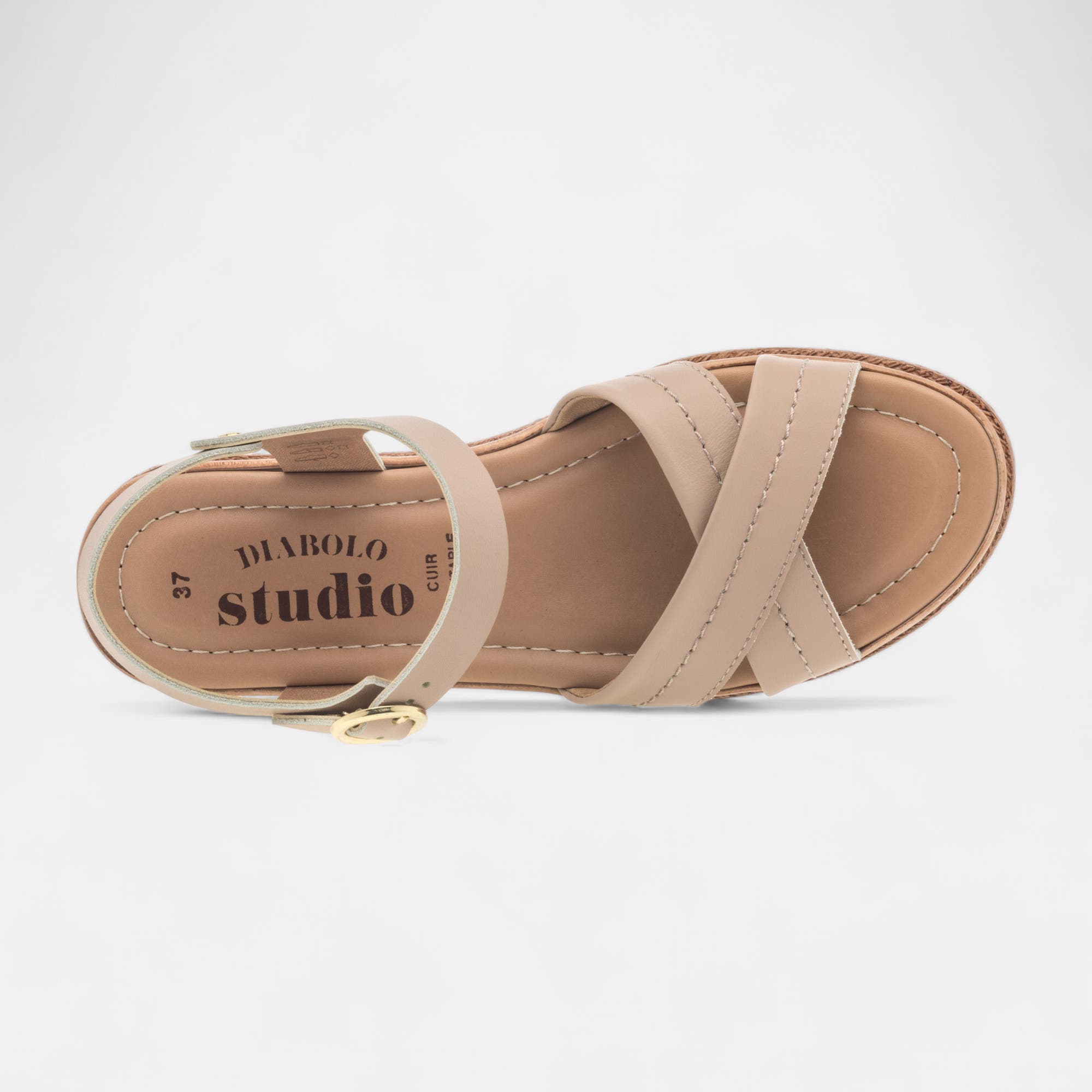 Sandales Femme en cuir neutre