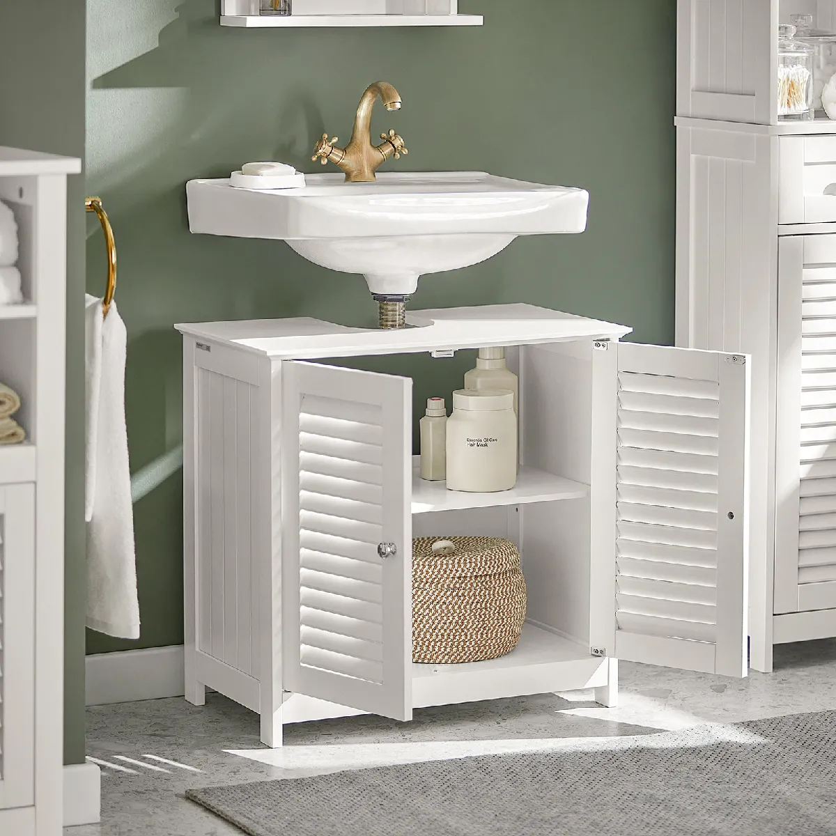 SoBuy FRG237-W Meuble Lavabo - Blanc