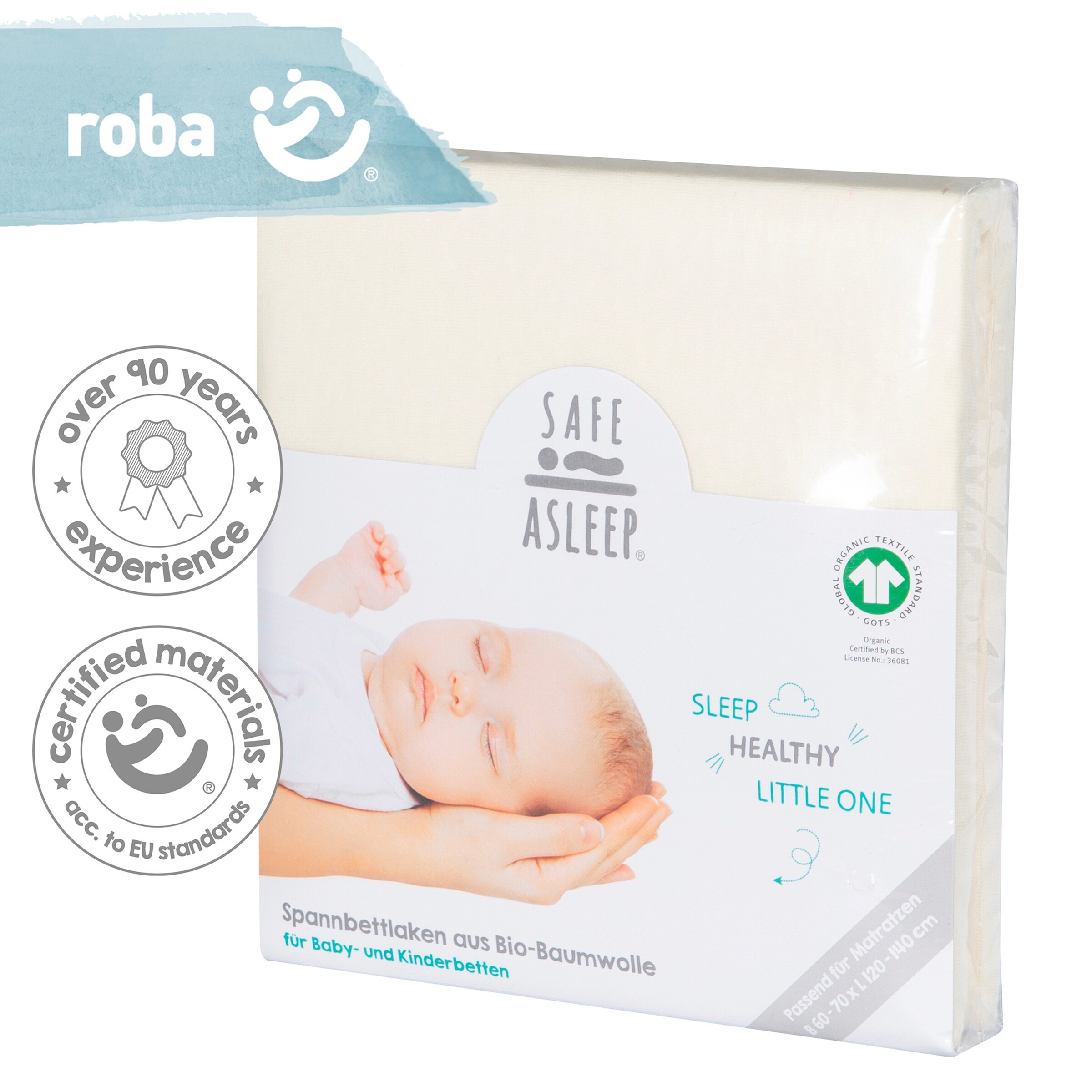 roba Spannbettlaken, 70x140 cm und 60x120 cm safe asleep®