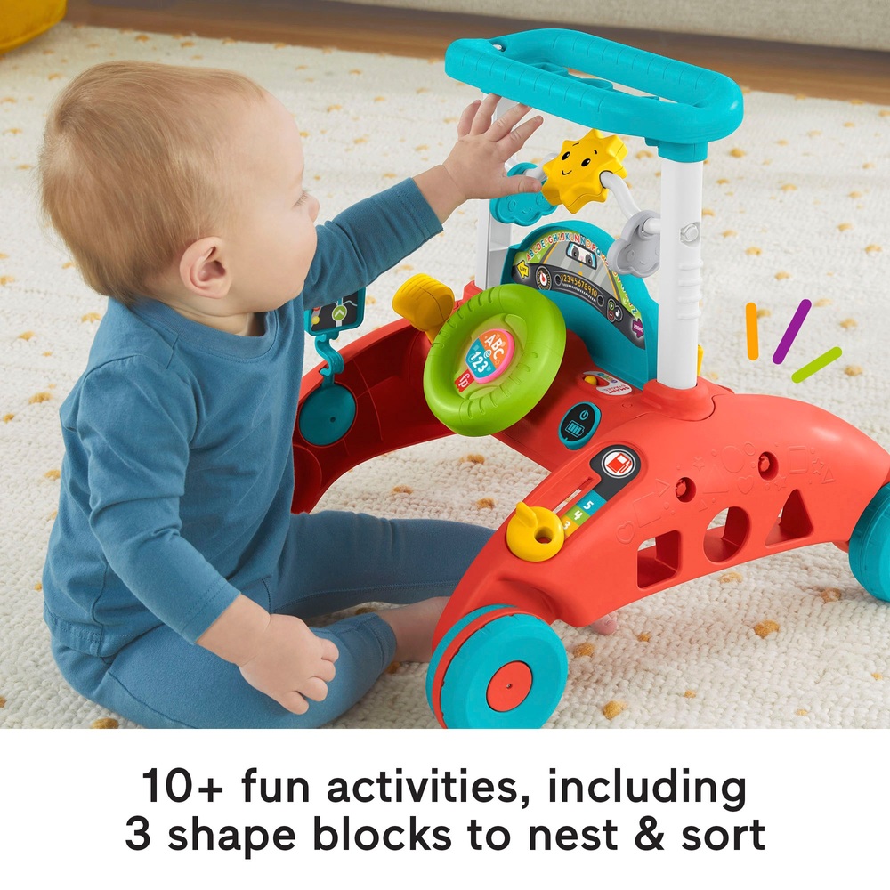 Fisher-Price 2-seitiger Lauflernwagen mit gleichmäßiger Geschwindigkeit, über 100 Liedern, Geräuschen und Sätzen