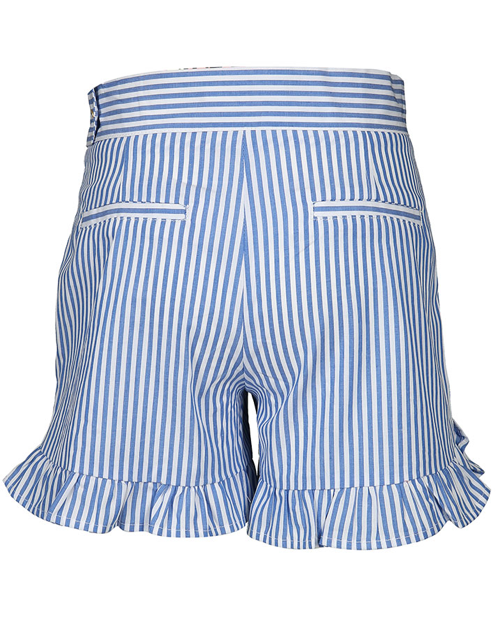 Shorts MARITIME SUMMER mit Rüschen gestreift in blau/weiß