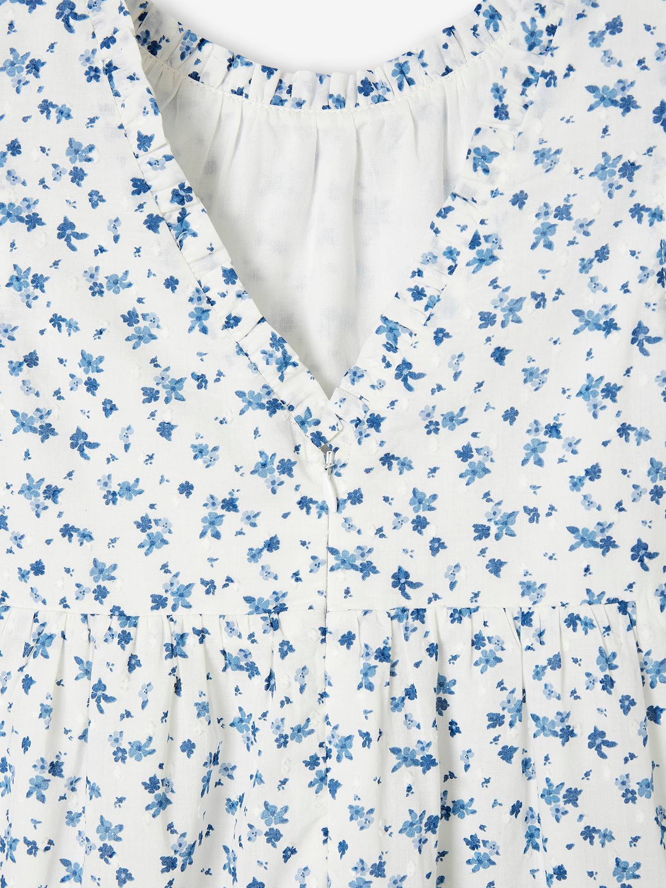 Vestido de festa floral off-white para meninas