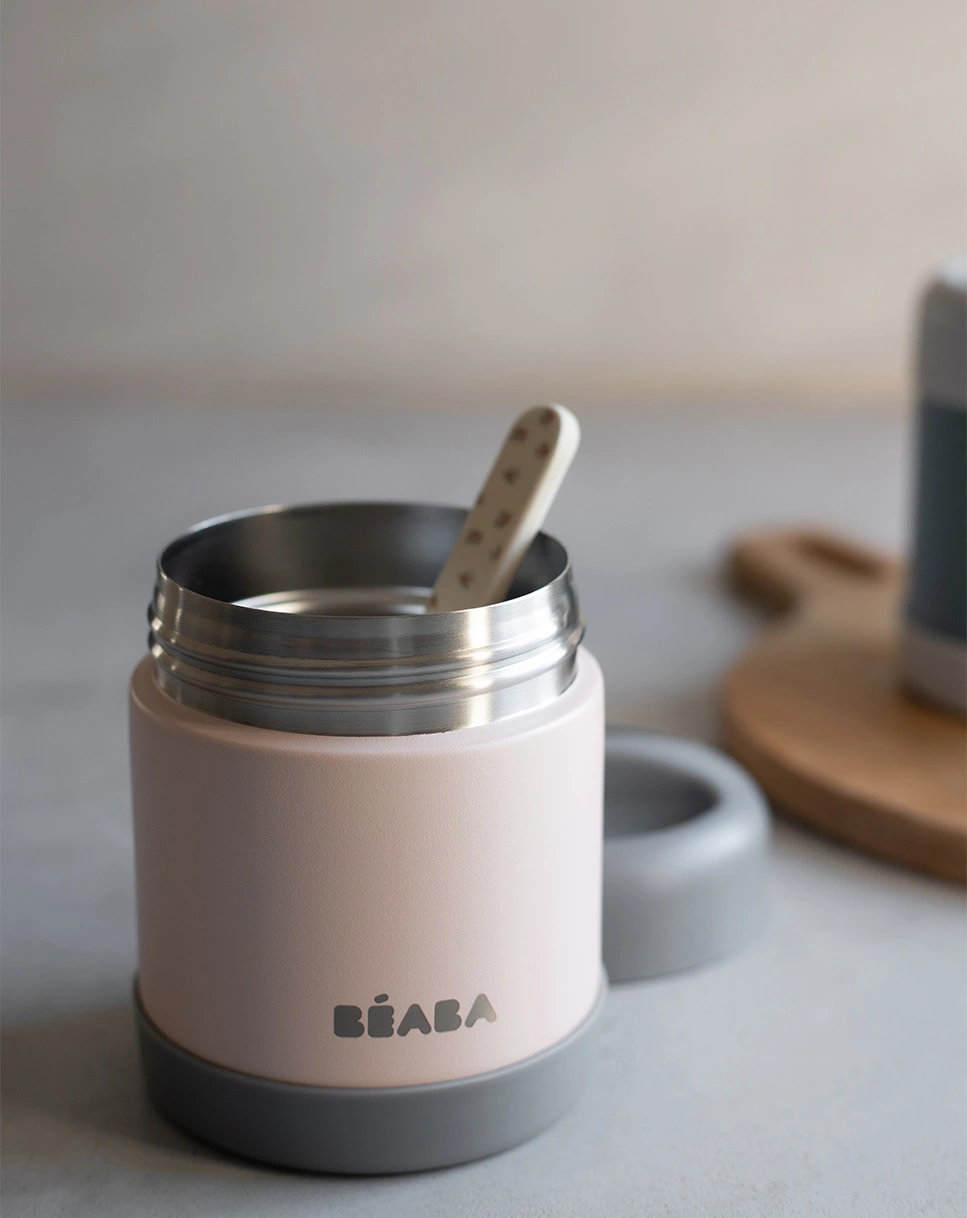 Edelstahl-Thermobehälter LUNCH (0,3L) dark grey/light pink
