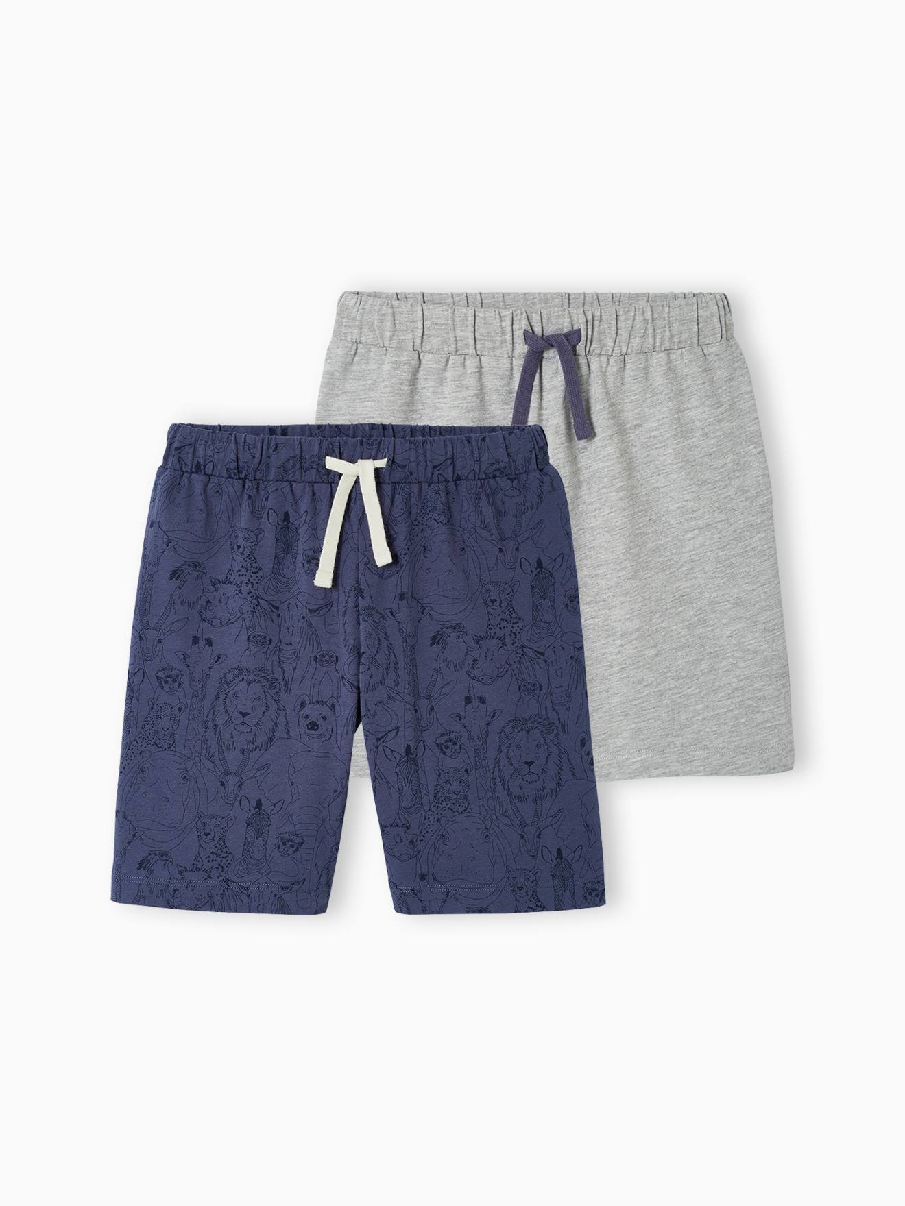 Conjunto de 2 shorts de pijama azul-marinho para meninos