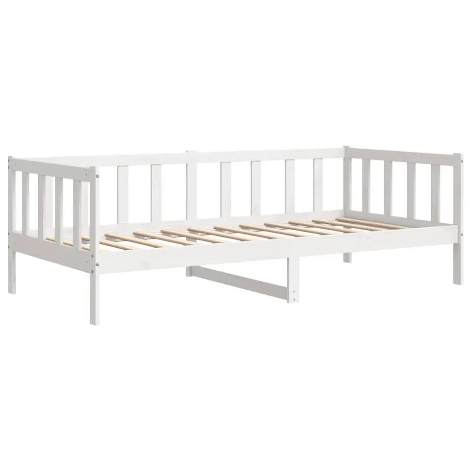vidaXL - Bedbank - Wit - Massief grenenhout - 90x200 cm