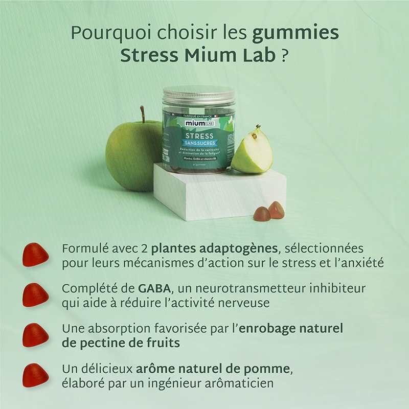 Gummies stress - Pomme verte - Sans sucres - 21 jours