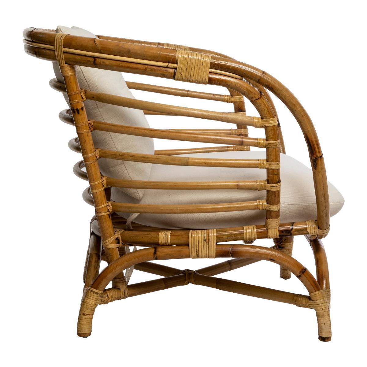 FAUTEUIL ROTIN FARAH BLANC