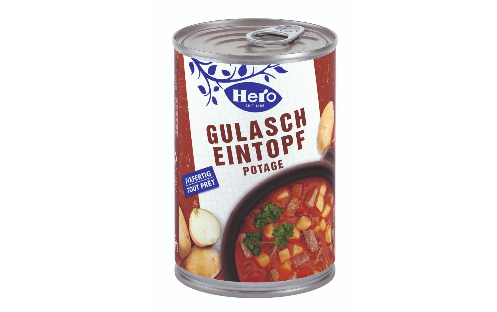 Gulascheintopf 6 x 420 gHerzhaftes Gulasch mit Rindfleisch, Karotten und Peperoni