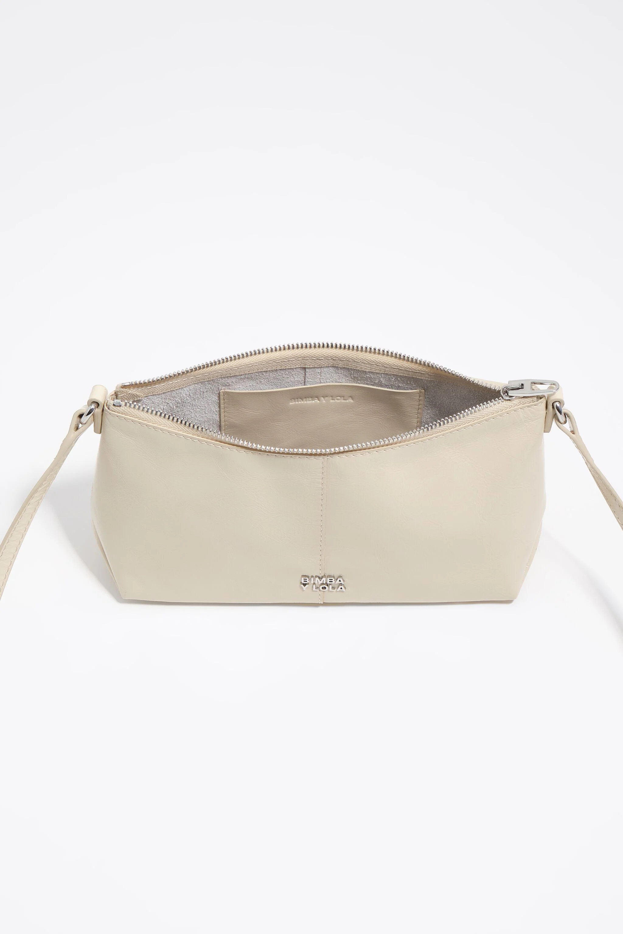 Bolsa mini de couro marfim