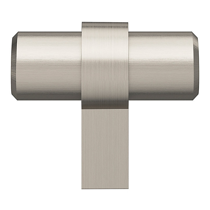Bouton de meuble en t GoodHome Kerver gris Ø4cm x l.1.8cm x h.3.4cm x p.3.4cm