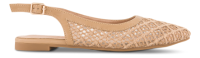 NOË Collection Slingback Mesh Ballerina Beige 2416101680 | Skoringen