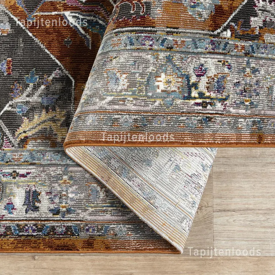 Picasso Castana Vintage Rond Vloerkleed Terra / Multi Laagpolig - 200 CM ROND