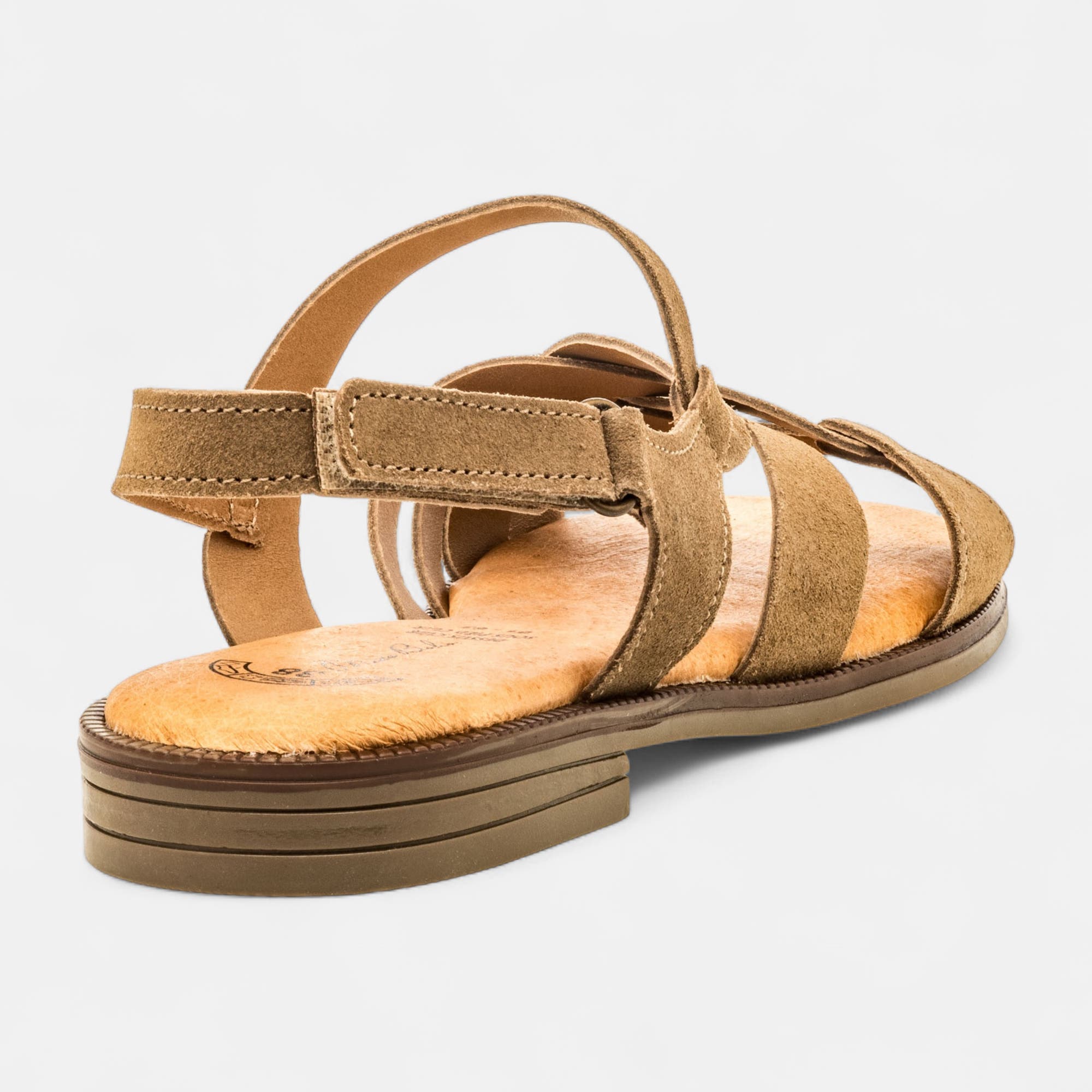 Nu-pieds Femme en cuir taupe