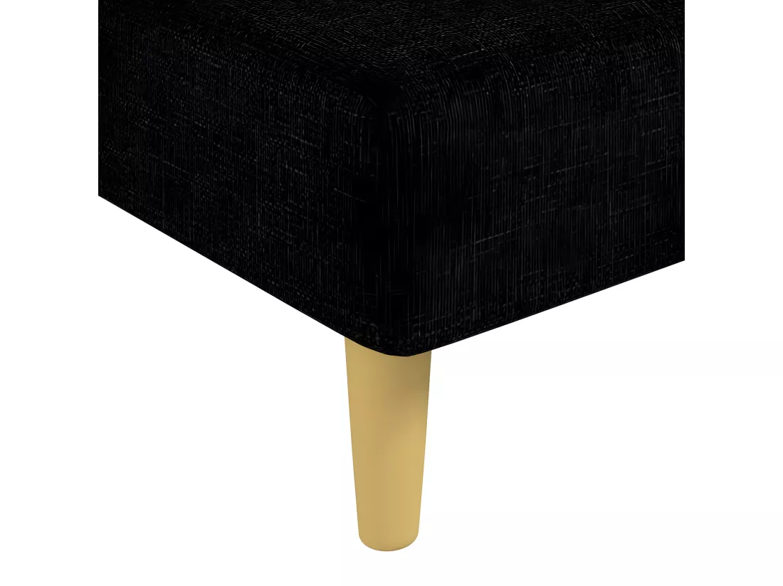 Chaise longue noir tissu