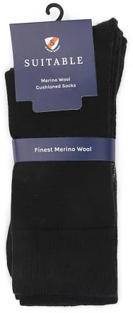 Suitable Merino Sokken Zwart 2-Pack 989620103000- Black 2 Pack kopen