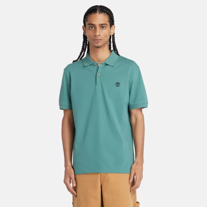 Polo stretch Merrymeeting River pour homme en bleu sarcelle