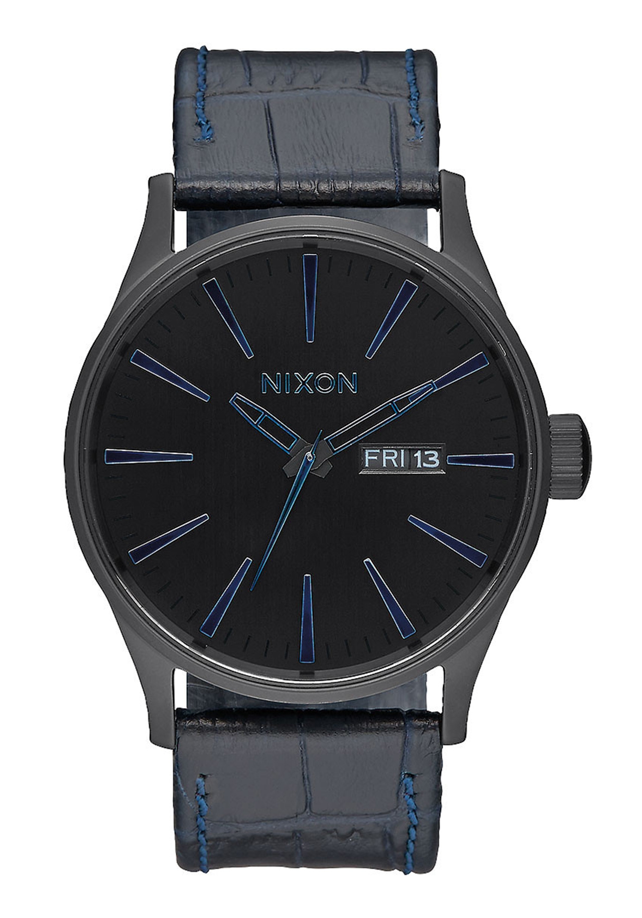 Nixon The Sentry Leather Navy Gator A1052153