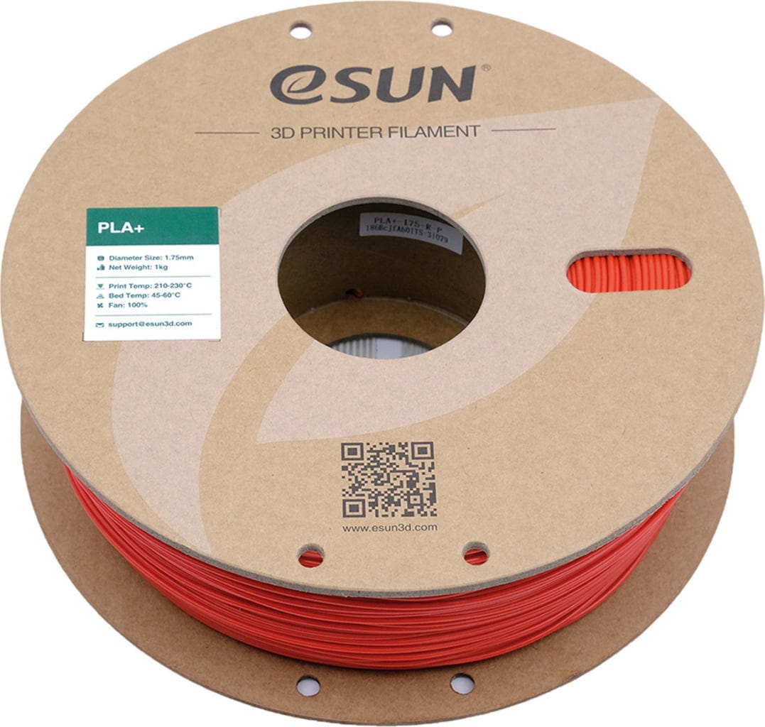 eSUN  PLA+ Red, 1,75 mm / 1000 g    PLA-Filament mit verbesserten physikalischen Eigenschaften