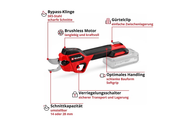 Einhell Akku-Astschere »GP-LS 18/28 Li BL-Solo« ()