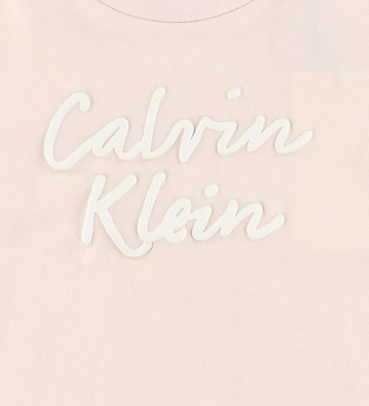 Calvin Klein T-Shirt - Colour Logo - Silber Peony Pink
