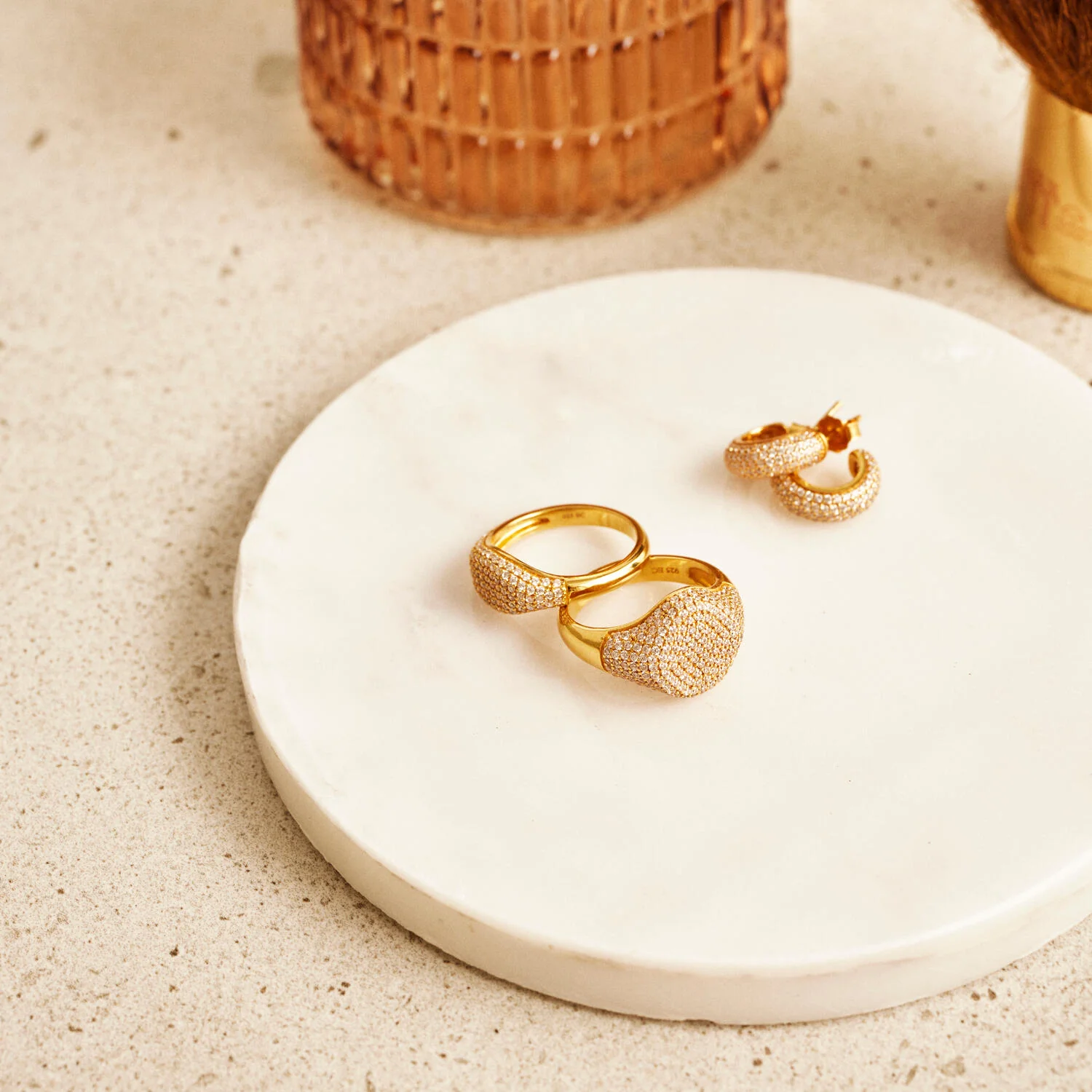 ENAMEL Copenhagen  Sparkling Luna ring - forgyldt