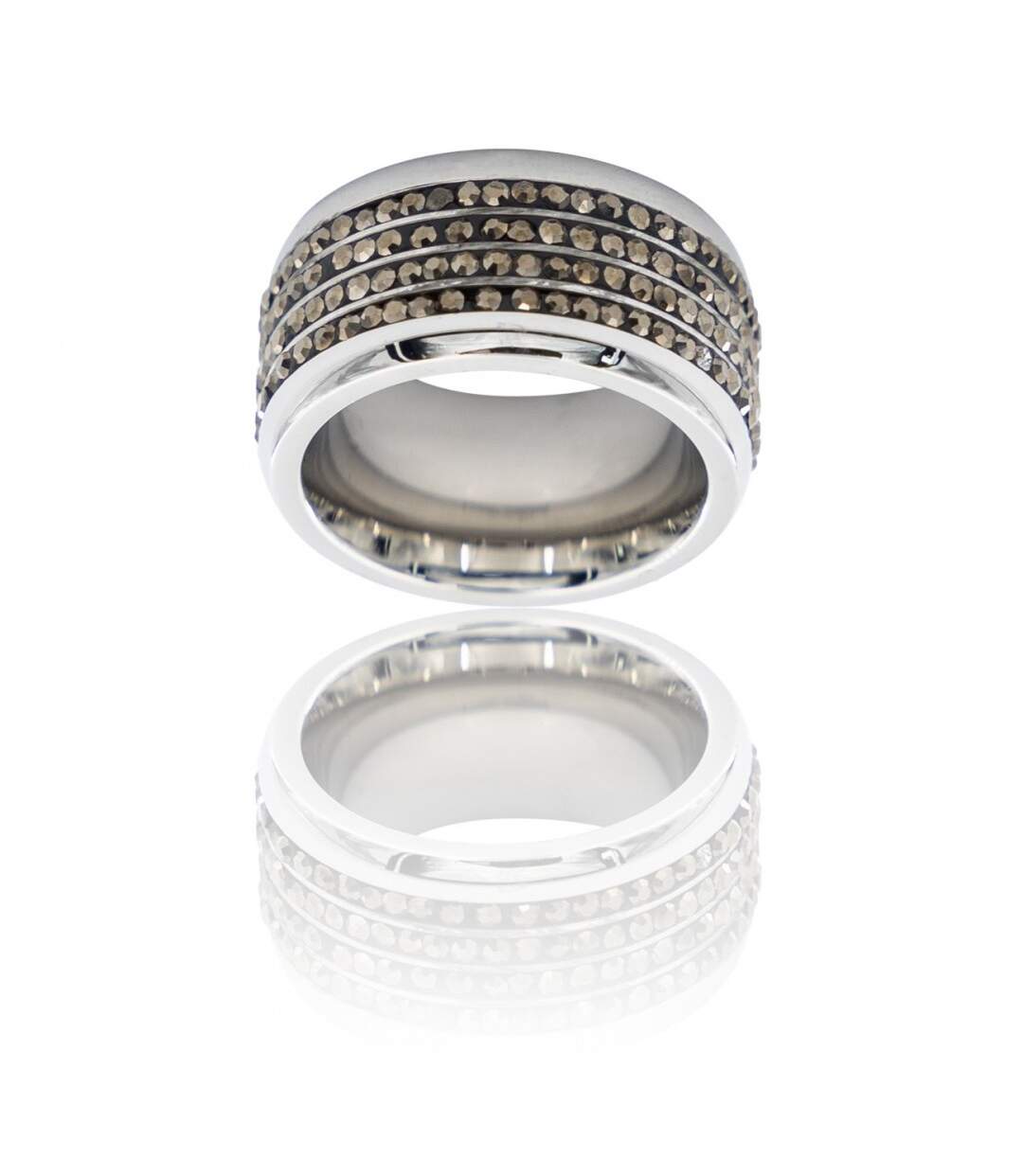 Coffret Bague Femme Acier strass