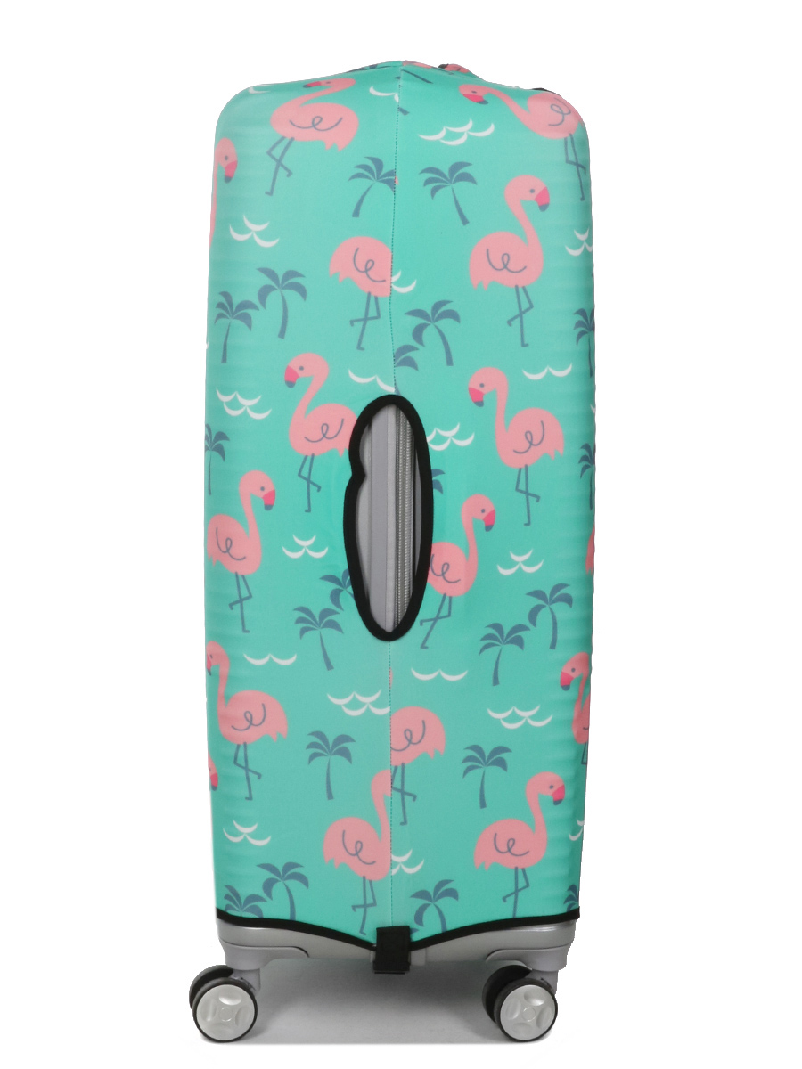 Housse de valise Periea Green with Pink Flamingos L