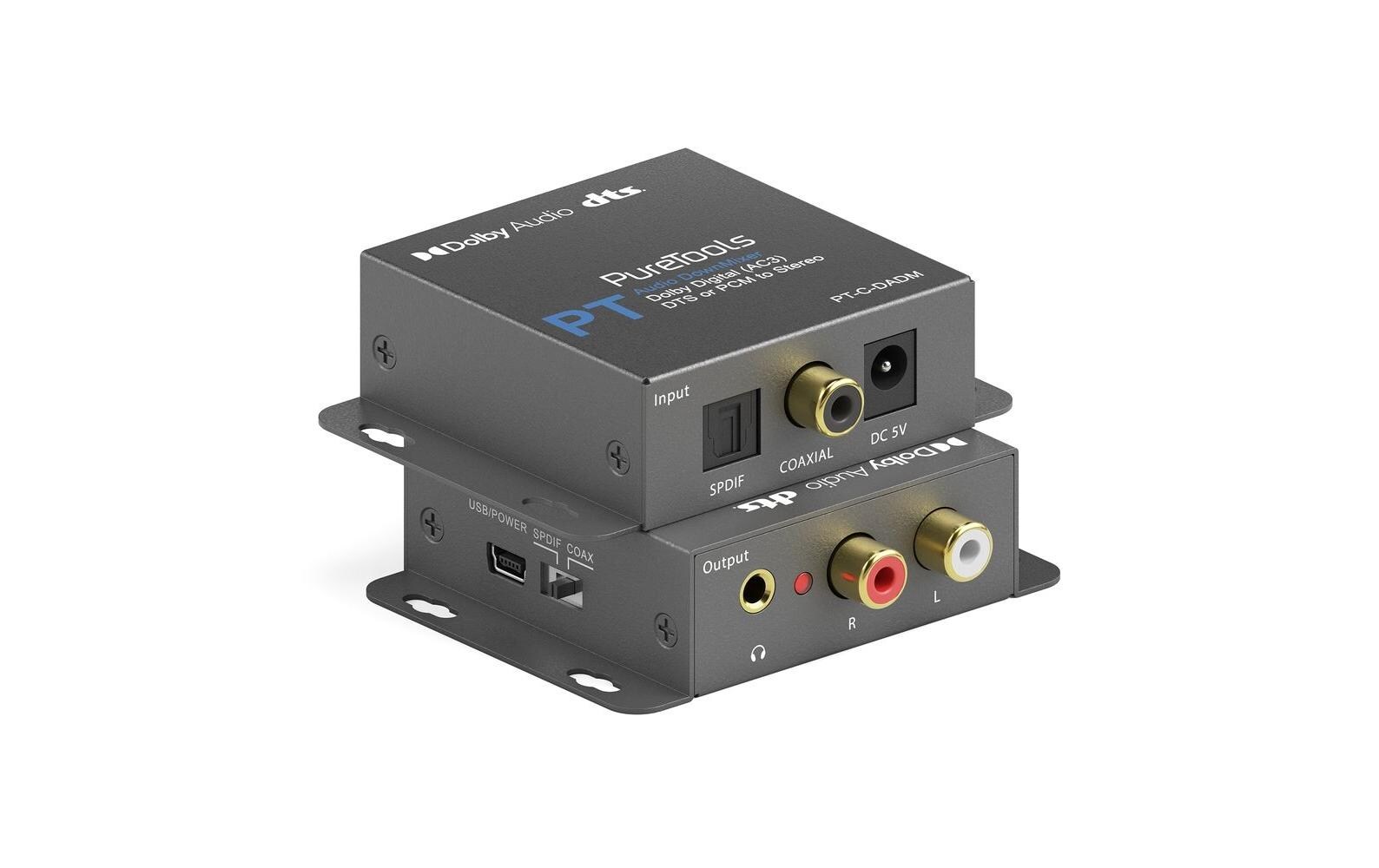 Konverter PT-C-DADM Digital zu StereoPureTools – Digital zu Analog Dolby/DTS DownMixer – Dolby Digital (AC3), DTS oder PCM zu Stereo