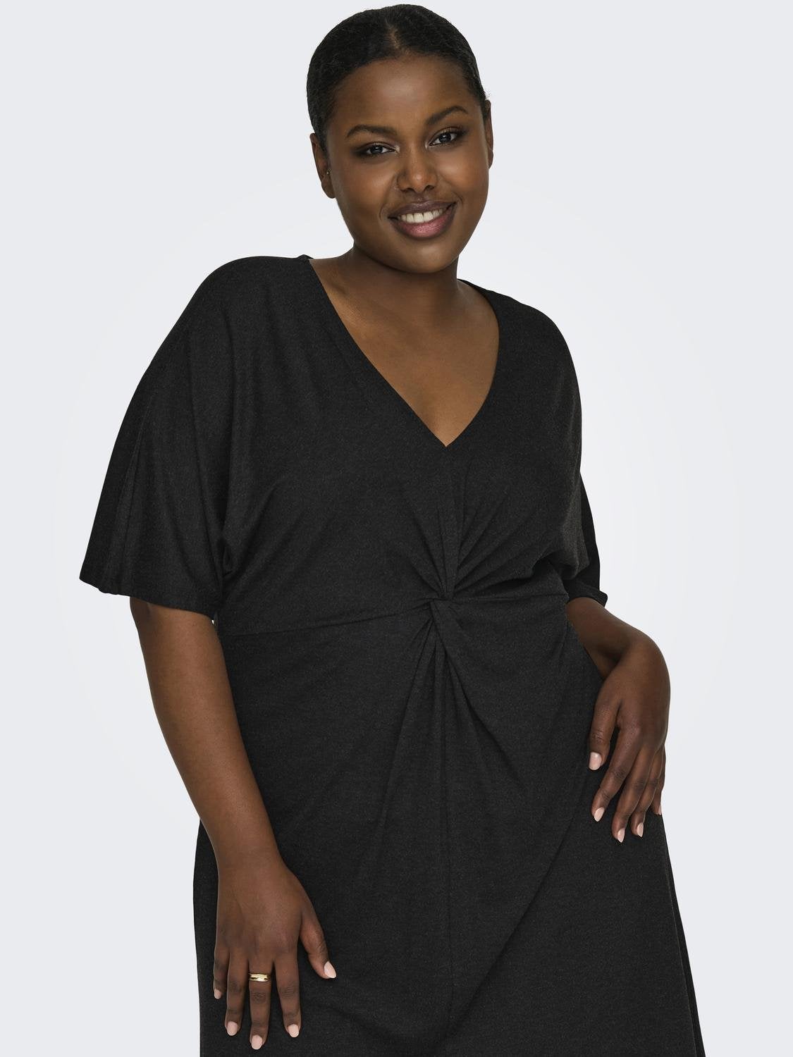 CARPILI Kurzes Kleid Dark Grey Melange