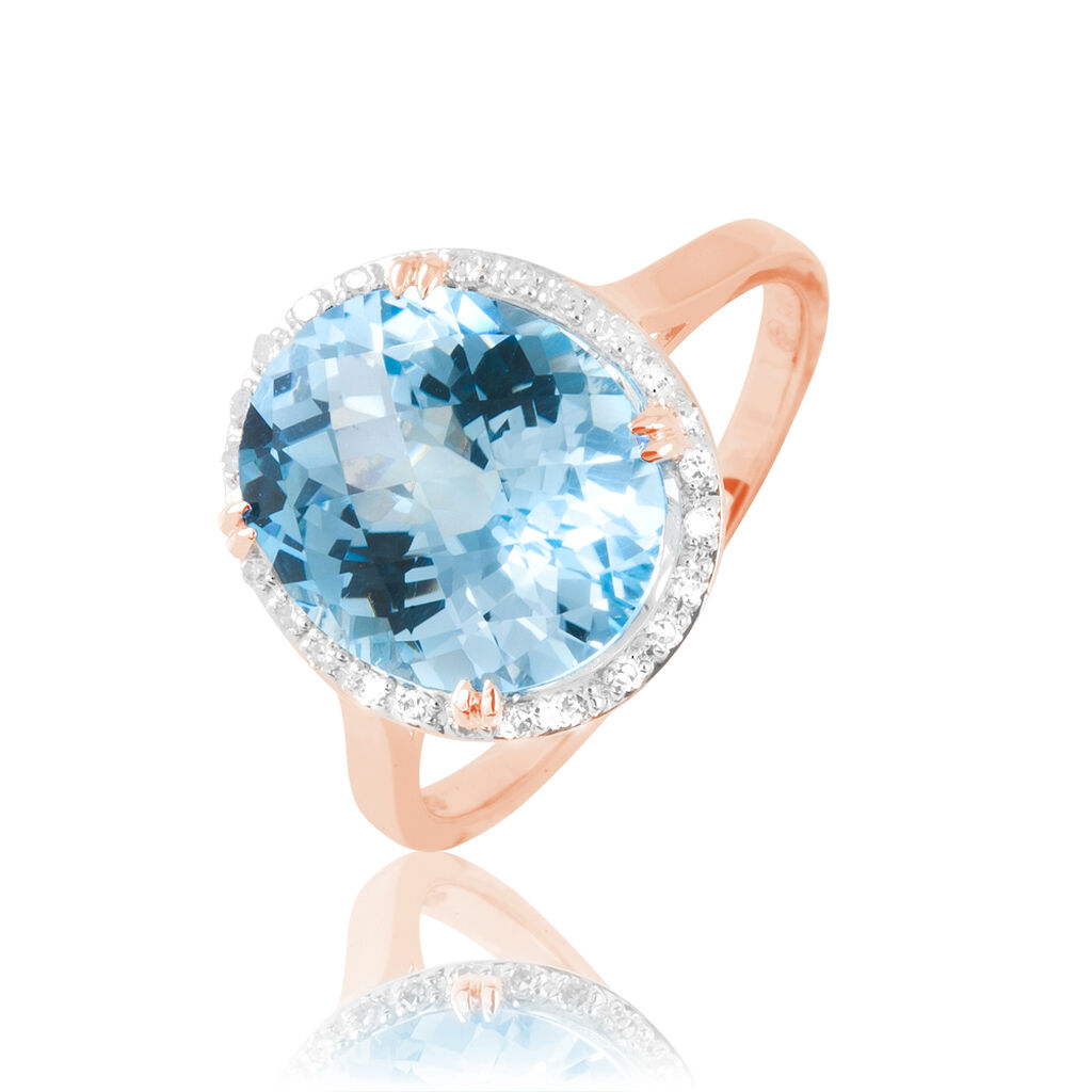 Bague Anna Or Rose Topaze Et Diamant