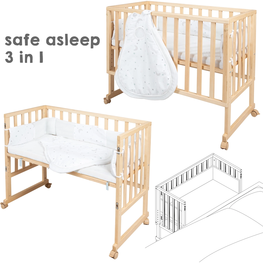 roba Stubenbett safe asleep® 3 in 1 Sternenzauber natur