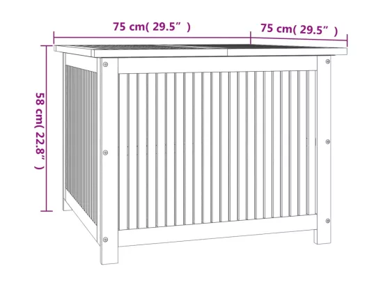 Prolenta Premium - Boîte de rangement de jardin 75x75x58 cm bois massif d'acacia