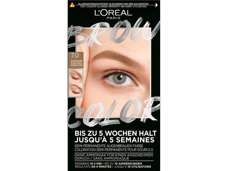L'Oréal Paris Augenbrauenfarbe Brow Color 7.0 Dunkelblond Augenbrauenfarbe, die bis zu 5 Wochen hält