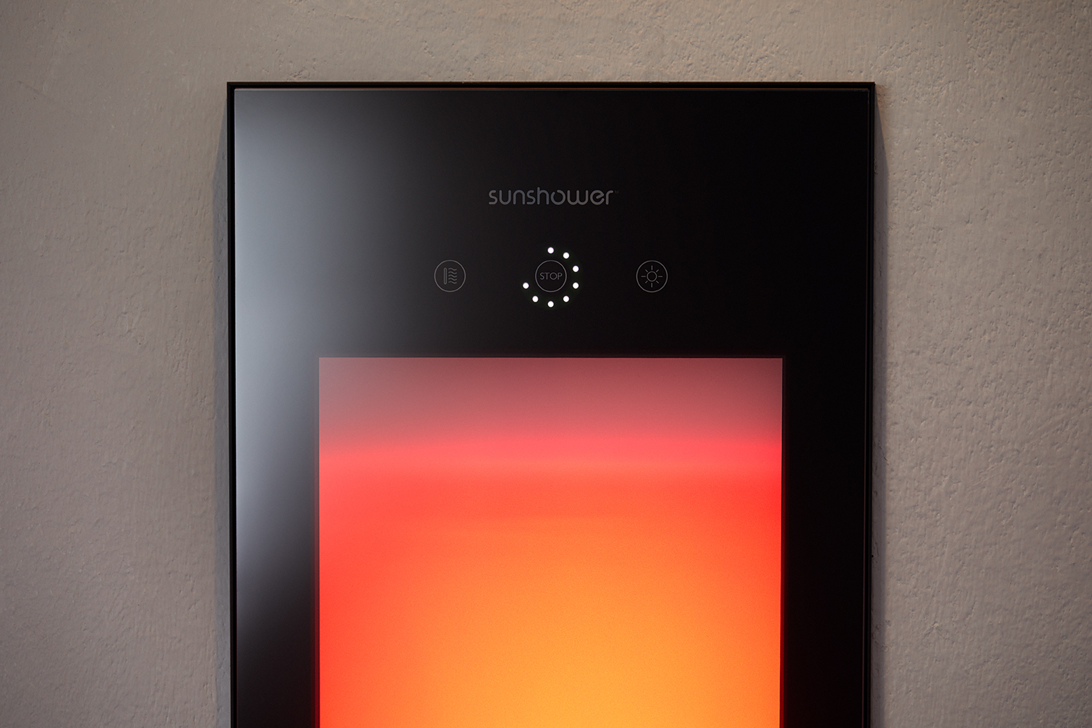 Sunshower Deluxe BLACK inbouw infrarood en UV lamp 187x32x17cm