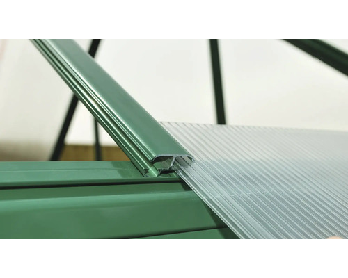 Palram kas – Canopia Mythos 6x10 dubbelwandige polycarbonaat panelen 4 mm incl. funderingsframe, gootsysteem 305 x 185 cm groen